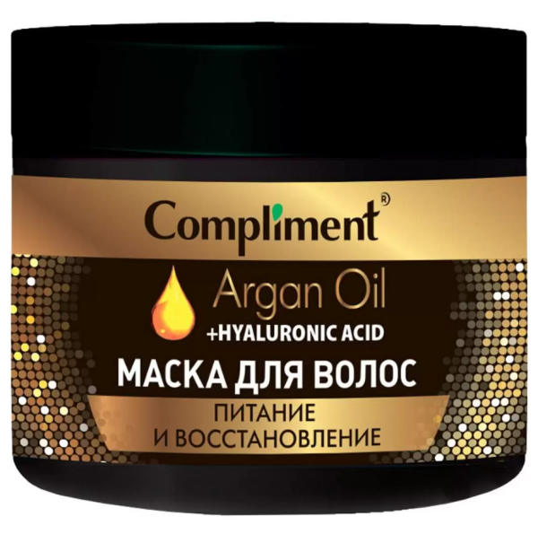 Маска для волос Compliment 300мл Argan oil & Hyaluronic Acid питание и восстановление