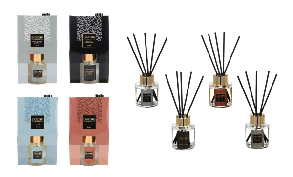 Аромадиффузор 50мл едр и пачули, жасмин и сандаловое дерево, солей, дерево и ваниль Ladecor (У-12)