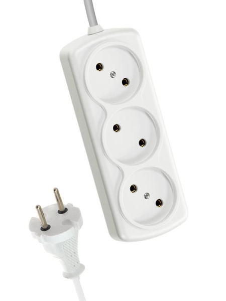 Удлинитель  5м 3гн ПВС 2х0.75, 6А, Россия, КОСМОС (У-35)