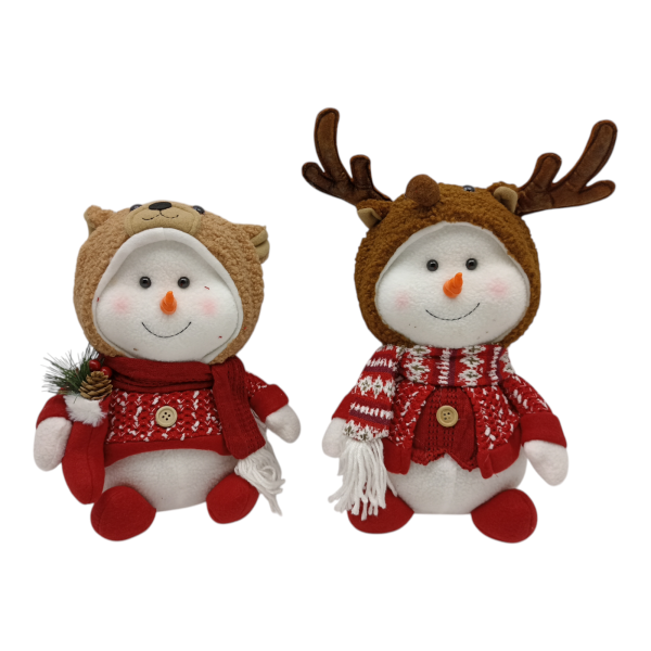 Снеговик в шапочке 30см