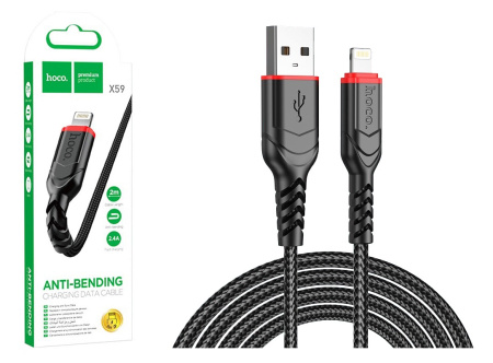 Кабель USB Lightning Hoco 2,4A 2м /X59/