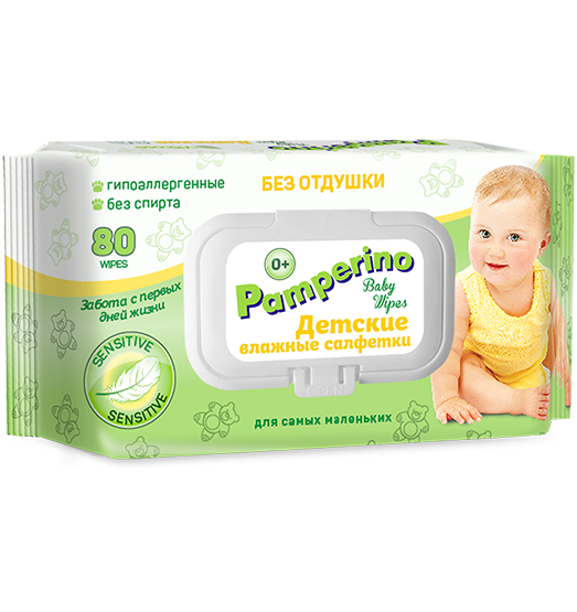 Салфетки влажные детские Pamperino  80шт без отдушки с клапаном (У-20) Салфетки влажные детские Pamperino  80шт без отдушки с клапаном (У-20)